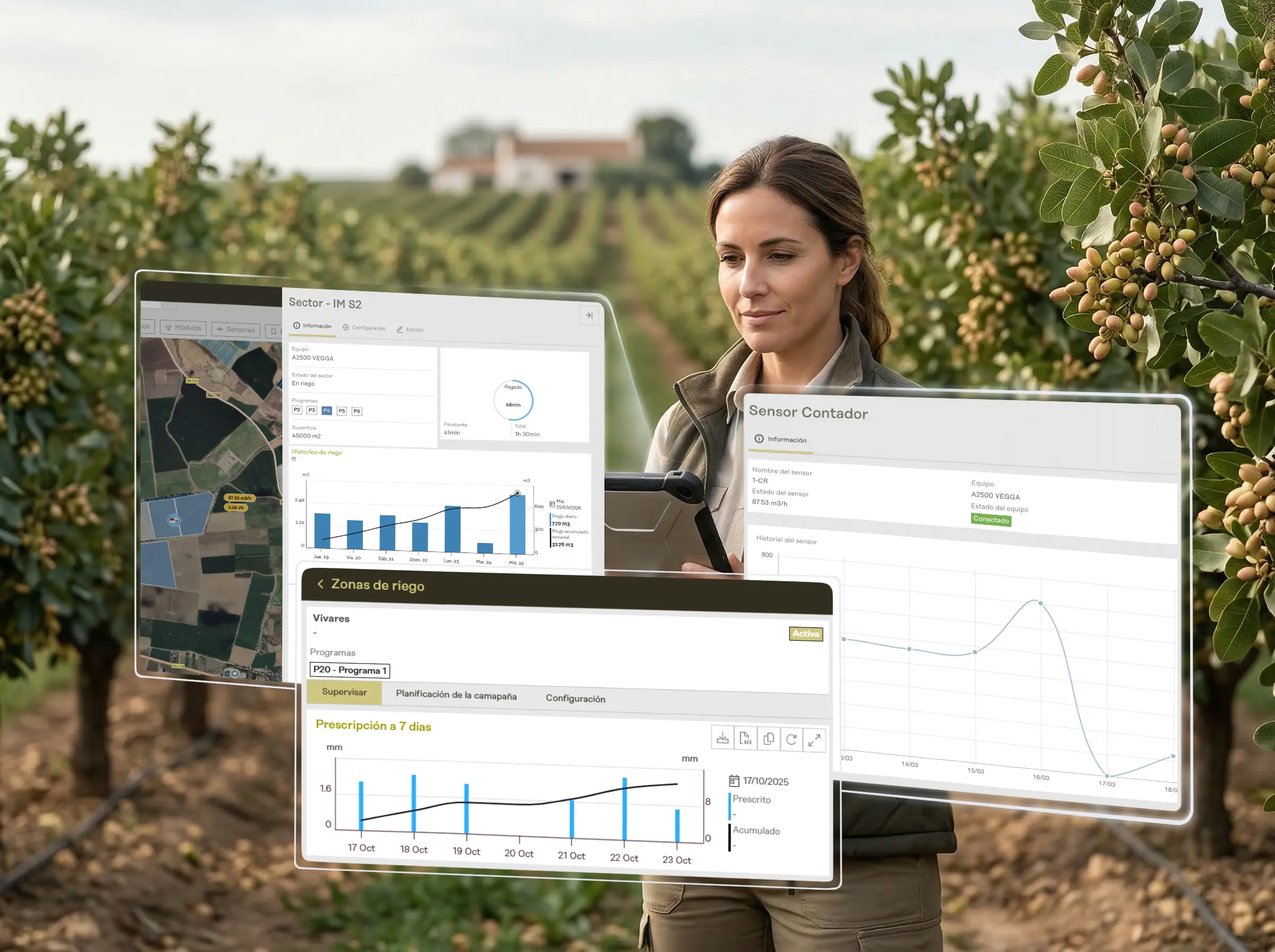 Datos agrícolas en tiempo real y previsión a corto plazo con Vegga.