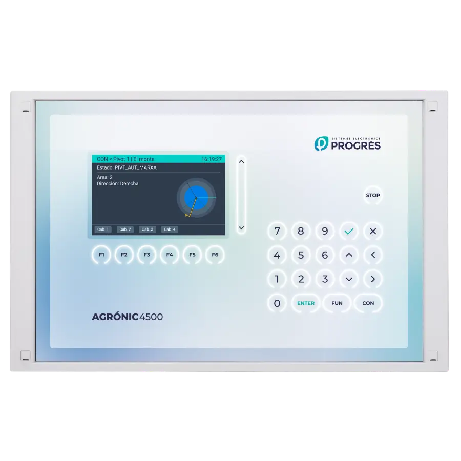Programador de riego Agronic 4500 para gestión agrícola avanzada.