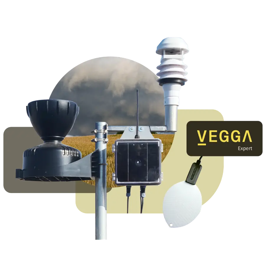 Sensores AgroBeeSens meteorológicos para monitorización agrícola con Vegga.