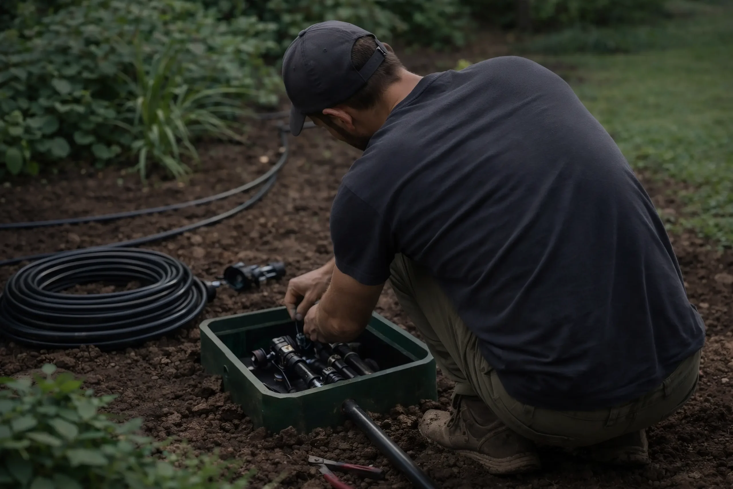 Instalador agrícola trabajando con soluciones digitales de Vegga.