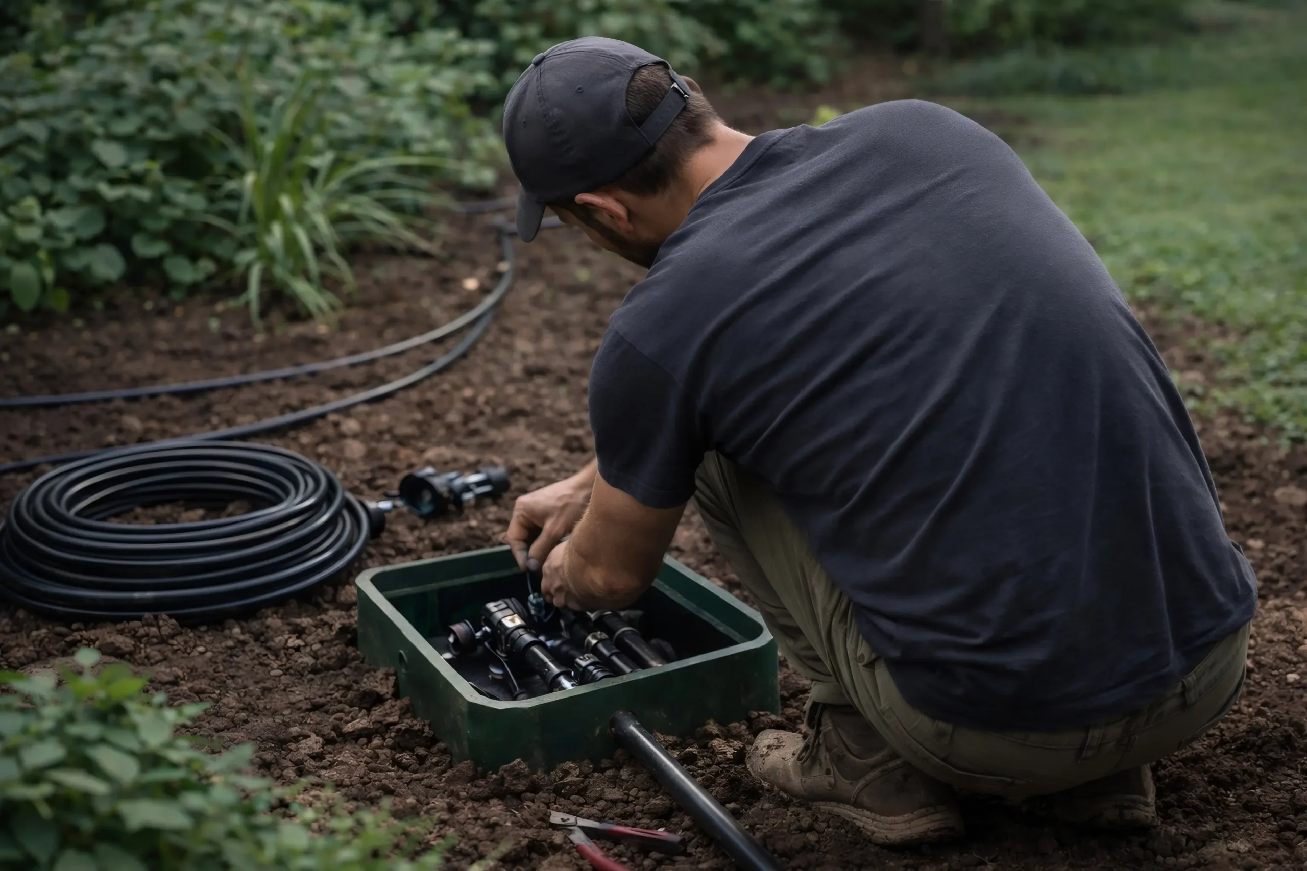 Instalador agrícola utilizando soluciones digitales de Vegga.